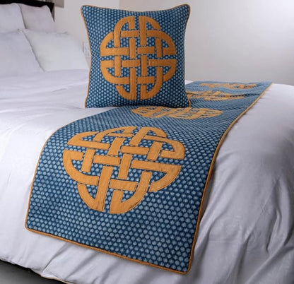 The HomeCentric Blue Bed Runner, Full Size 68"x18" Decorative Bed Runner - Image 2