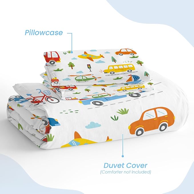 SANDJEST Transportation Duvet Cover Sets Full Size - Image 4
