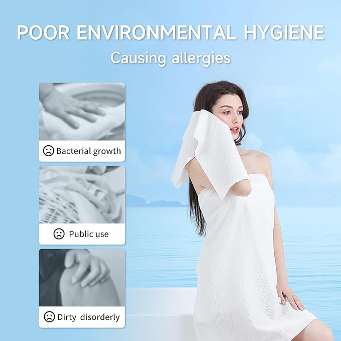 Disposable Bath Towels for Travel, Large Disposable Towel Portable Thick Paper - Image 2