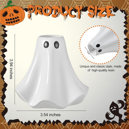 Conelist 2 Pcs Halloween Ghost Candle Holders Ceramic