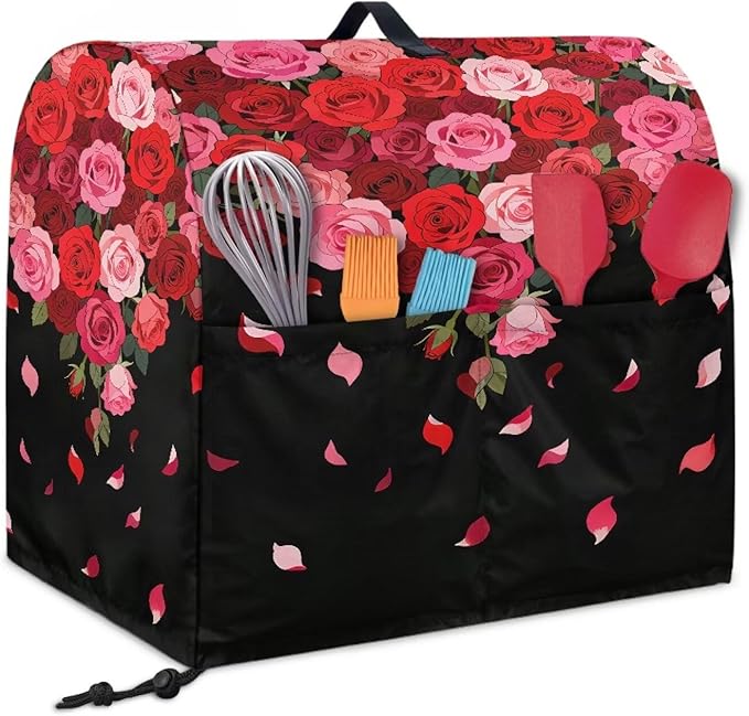 Stand Mixer Covers Protector Red Rose Print Stand Mixer Dust Covers Fit Kitchen - Image 2