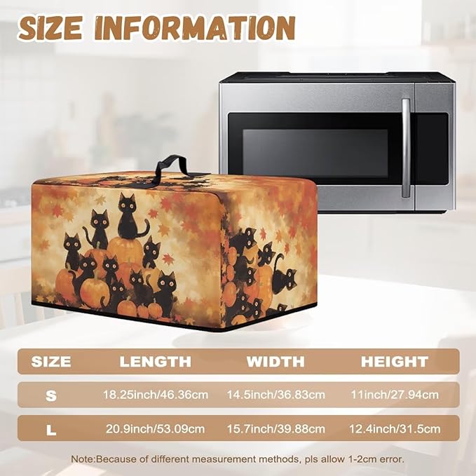 Microwave Oven Dust Cover, Thanksgiving Cat Heat-Resistant Waterproof Microwave - Image 6