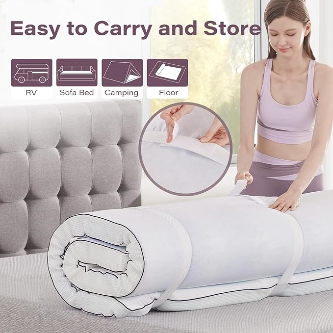 2 Inch Memory Foam Mattress Topper Twin Size - Image 7