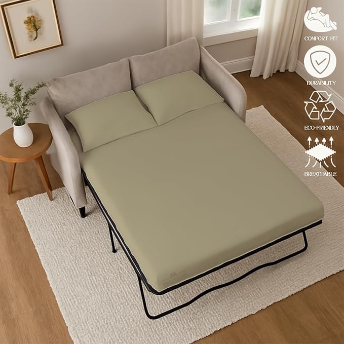 Sleeper Sofa 4 Piece Bed Sheet Set Premium Quality 100% Cotton 500 Thread Count - Image 5