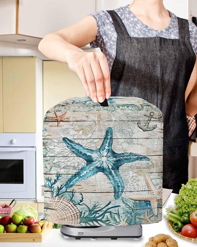 Turquoise Starfish Stand Mixer Dust Cover - Image 2