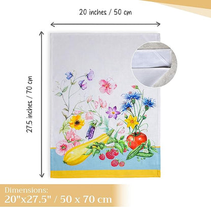 Maison d' Hermine Kitchen Towels Set of 3 100% Cotton 27.50" x 20" Reusable - Image 4