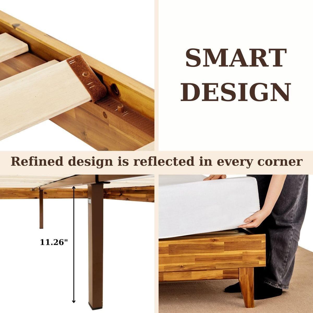 bme caden king size bed frame and adjustable on a desk or shelf