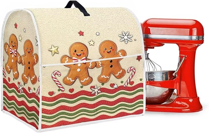 Christmas Mixer Cover for Kitchen Aid 4.5-5 Qt Mixer, Gingerbread Man Small - Image 2