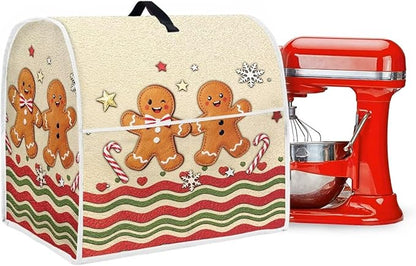 Christmas Mixer Cover for Kitchen Aid 6-8 Qt Mixer, Gingerbread Man Small - Image 2