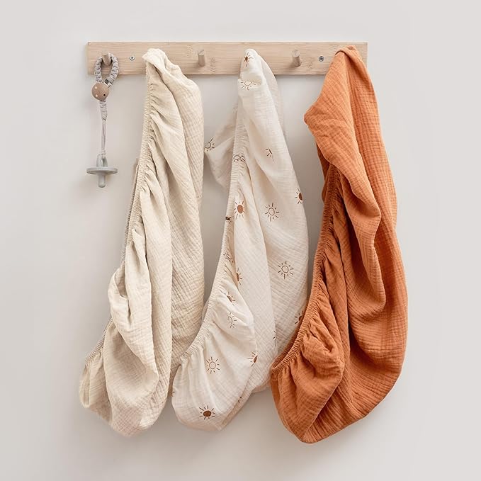 Gllquen Baby Muslin Bassinet Sheets 3 Pack, Breathable Elastic Cozy Fitted - Image 7