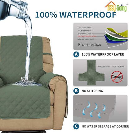 Easy-Going Sofa Slipcover Waterproof Oversized Recliner Chair Cover Non-Slip - Image 3