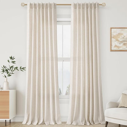 Pinch Pleated 90 Inch Curtains 2 Panels - Image 8