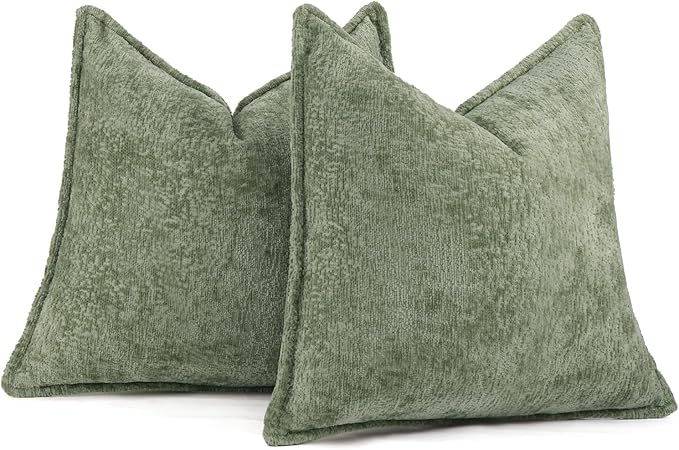 Pack of 2 Sage Green Christmas Decorative Throw Pillow Covers 24x24 Cozy Soft - Image 5