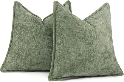 Pack of 2 Sage Green Christmas Decorative Throw Pillow Covers 24x24 Cozy Soft - Image 5