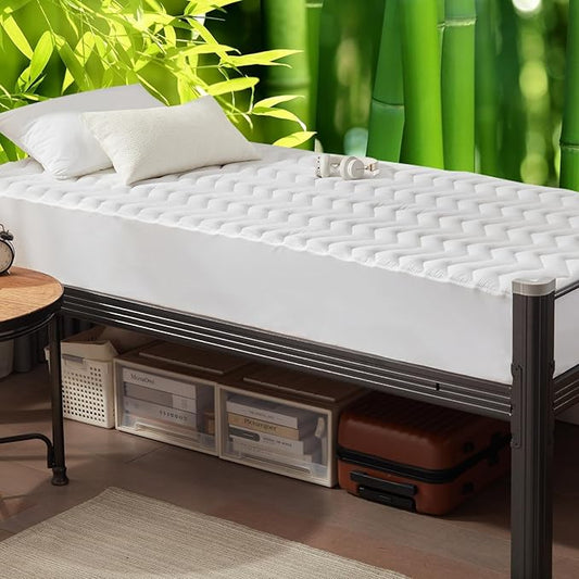 Unilibra Twin XL Size Waterproof Mattress Pad Rayon Made from Bamboo, Quilted by Unilibra