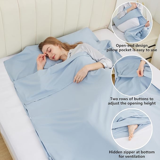 Sleeping Bag Liner Camping Adult Sleep Sack Lightweight Travel Sheet - Image 4