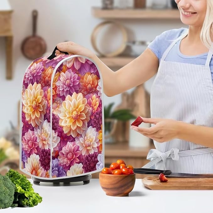 Bright Floral Blender Dust Cover Toaster Cover Boho Mandala Floral 4 Slice - Image 2