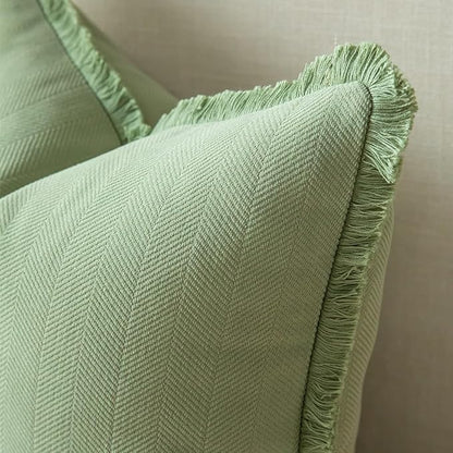 Set of 2 Decorative Fringe Throw Pillow Covers Chenille Pillow Covers Elegant - Image 2