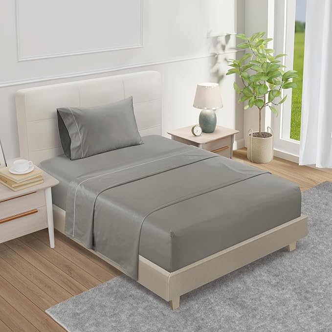 100% Egyptian Cotton XLTwin Sheets Set, 800TC Sateen Weave 3 PC Twin XL Bed by CHATEAUHOMECOLLECTION