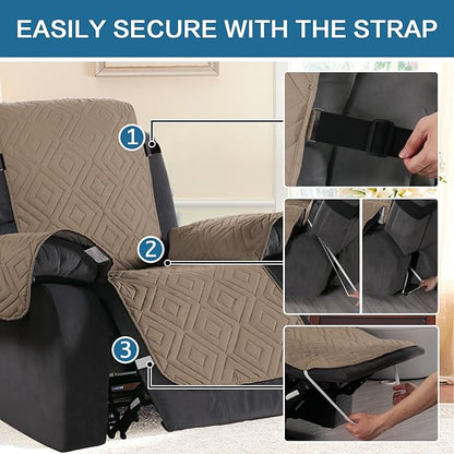 H.VERSAILTEX Reversible Quilted Recliner Covers Water Resistant Furniture - Image 4