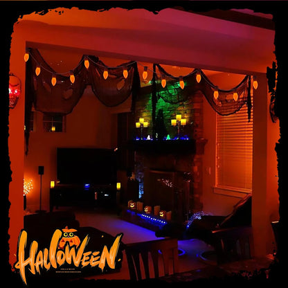 C9 LED Orange Halloween String Lights 25Ft Outdoor Christmas Decorations Lights with 26 LED Shatterproof Orange Bulbs, Hanging Christmas Lights for Outdoor Patio Roofline Backyard Party Garden Lawn