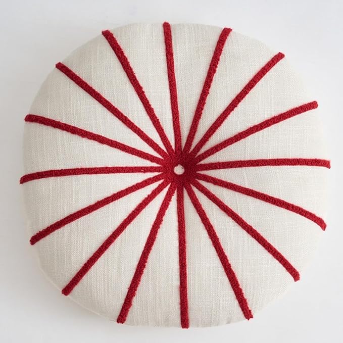 S_SSOY Round Pumpkin Throw Pillows 16", Colorful Striped Cushions Floor Pillows by S_SSOY