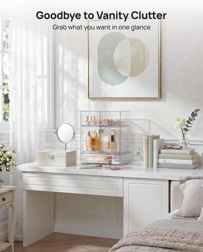 vtopmart clear stackable storage drawers set of 5 on a desk or shelf