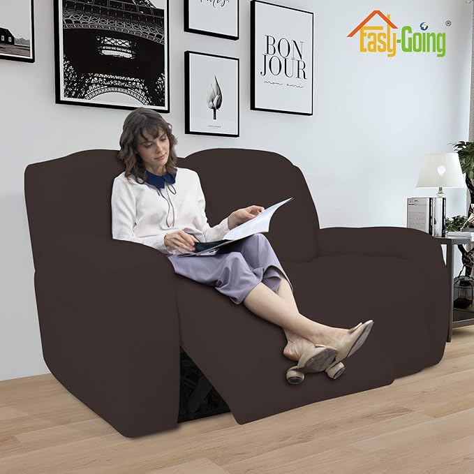 Easy-Going 6 Pieces Recliner Loveseat Stretch Sofa Slipcover Sofa Cover - Image 2