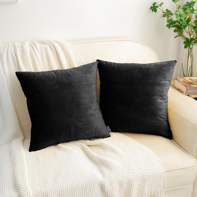 HWY 50 Black Velvet Throw Pillow Covers 22x22 Inch - Image 7