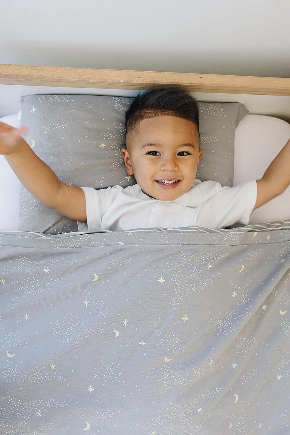 Ecolino Duvet Cover, Soft and 100% Organic Cotton Crib, Toddler, Travel Size, 37" x 51", Cover for Comforter, Duvet Insert or Blanket - Milky Way