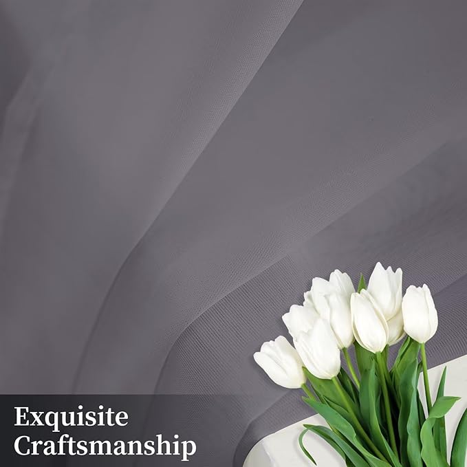 Sheer Curtains 63 Inches Long 2 Panels, Rod Pocket Short Curtain - Image 7