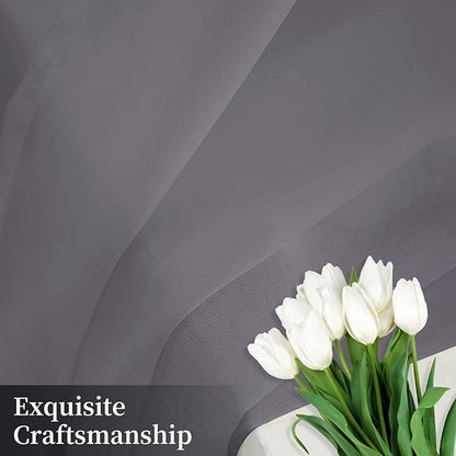 Sheer Curtains 63 Inches Long 2 Panels, Rod Pocket Short Curtain - Image 7