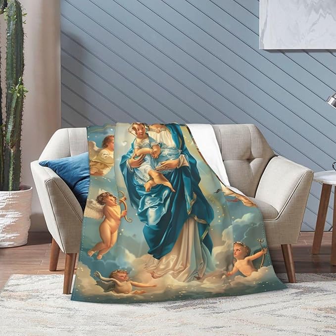 Virgin Mary Blanket Our Lady of Guadalupe Throw Blanket Flannel Stuff Merch - Image 7