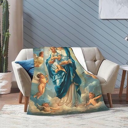 Virgin Mary Blanket Our Lady of Guadalupe Throw Blanket Flannel Stuff Merch - Image 7