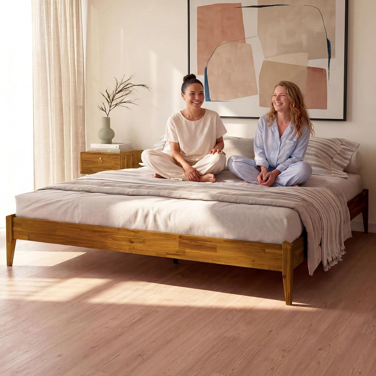 bme dinkee king bed frame wood 15 inch, view 11