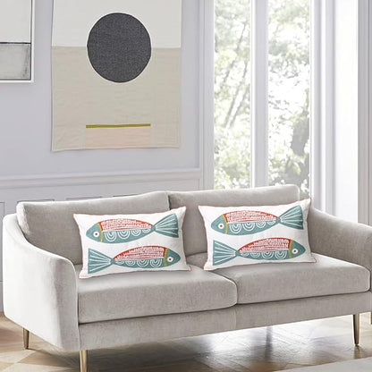 2 PCS Embroidered Throw Pillow Cover Cotton Decorative Rectangle Cushion Cases - Image 5
