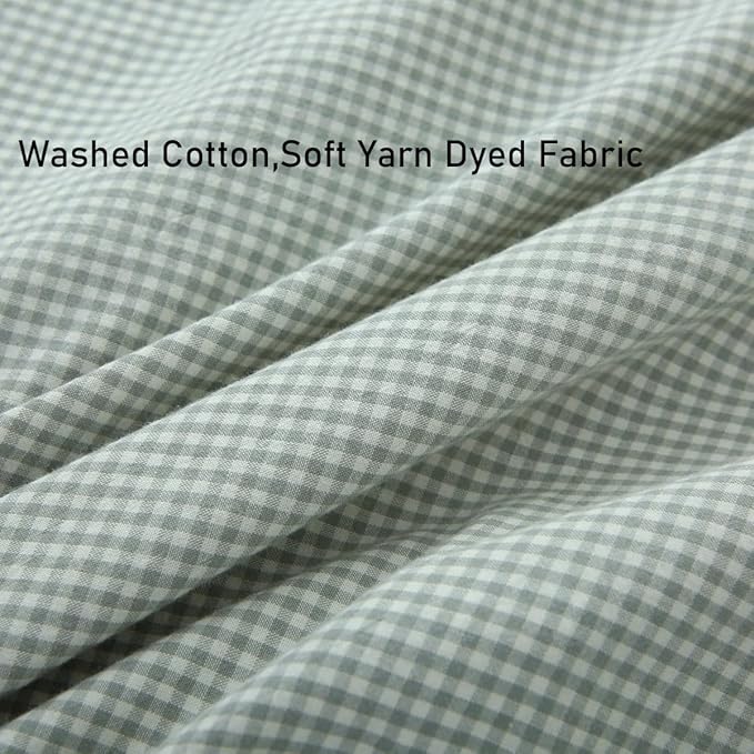 2 Pack Light Green/White Ruffle Plaid Throw Pillow Covers Farmhouse Gingham - Image 5