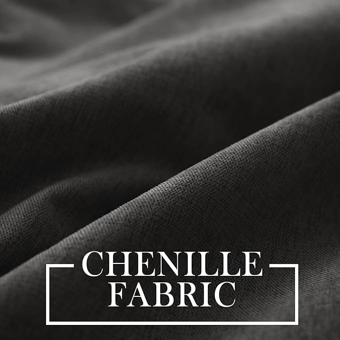 Macochico 100" Wx84 L Charcoal Grey Full Blackout Curtains - Image 3