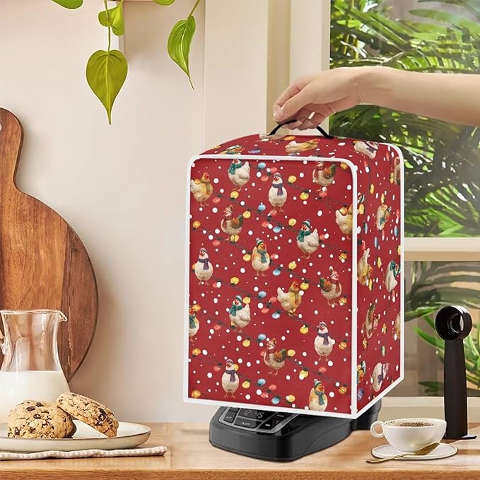 Christmas Rooster Coffee Maker Cover Protector - Image 4