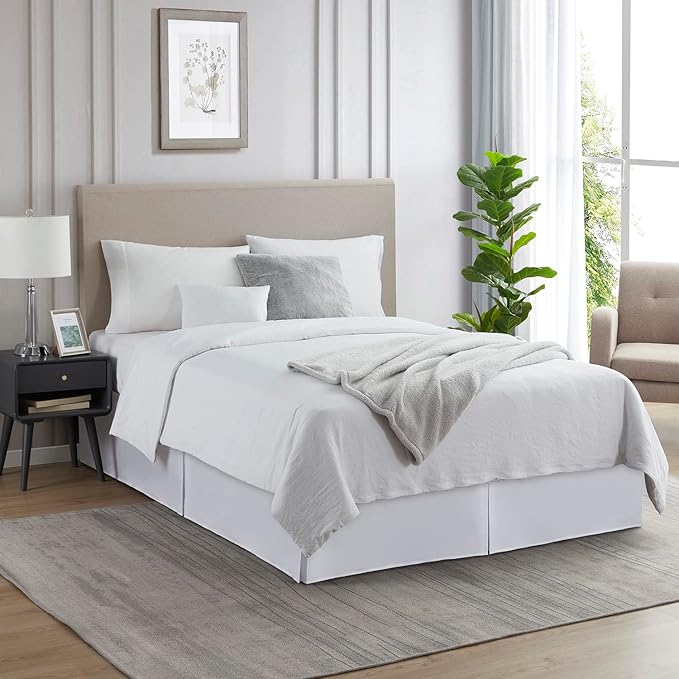 Nestl White Bed Skirt King Size - Image 4