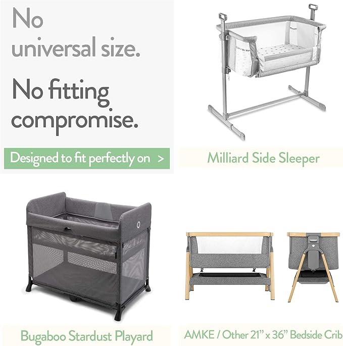 Bedside Bassinet Fitted Sheets for Milliard Bedside Bassinet Side Sleeper – - Image 2