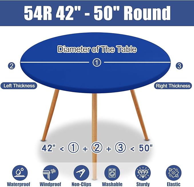 Round Spandex Tablecloth, Elastic Fitted Waterproof Tablecloths - Image 8