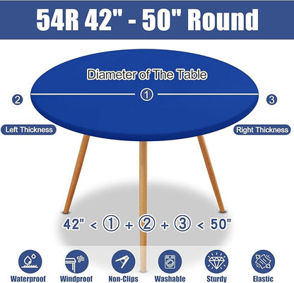 Round Spandex Tablecloth, Elastic Fitted Waterproof Tablecloths - Image 8
