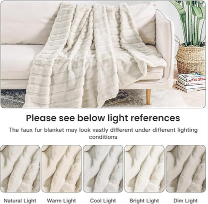 NEXHOME PRO Faux Fur Throw Blanket, Cozy Fluffy Soft Blanket or Couch Sofa Bed - Image 6