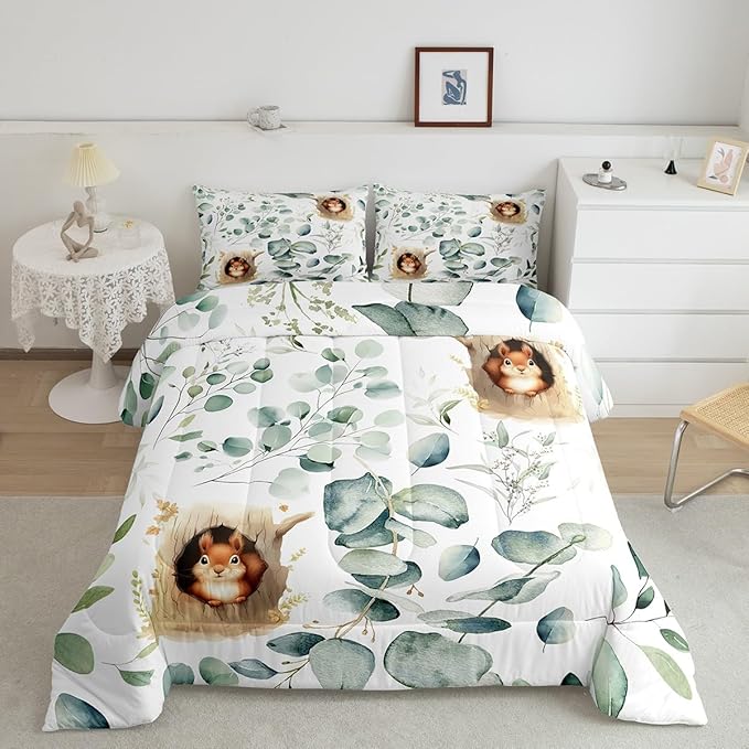 Erosebridal Kawaii Squirrel Full Comforter Set - Image 2
