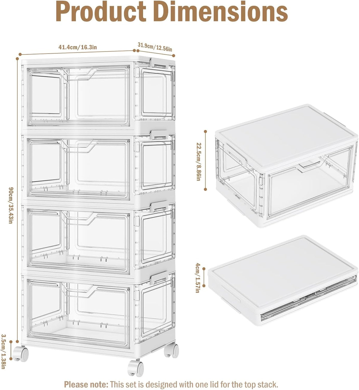 kmiectse clear storage bins with lids - 4 shown in use