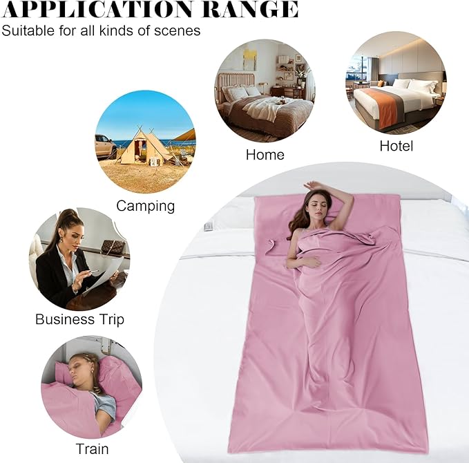 Sleeping Bag Liner, Travel Sheet & Adult Sleep Sack, Camping Sheets Travel - Image 7