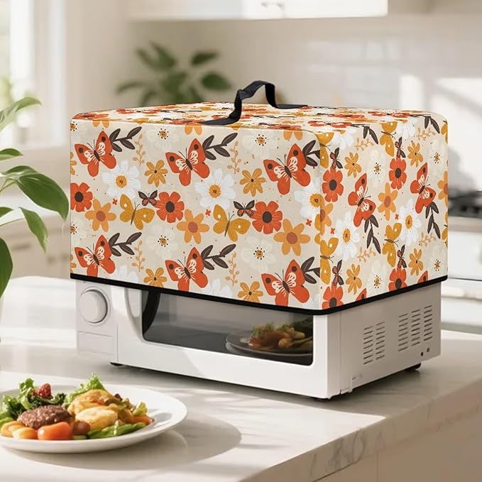 Microwave Oven Universal Dust Cover, Butterfly Waterproof Polyester Fabric Dust - Image 3