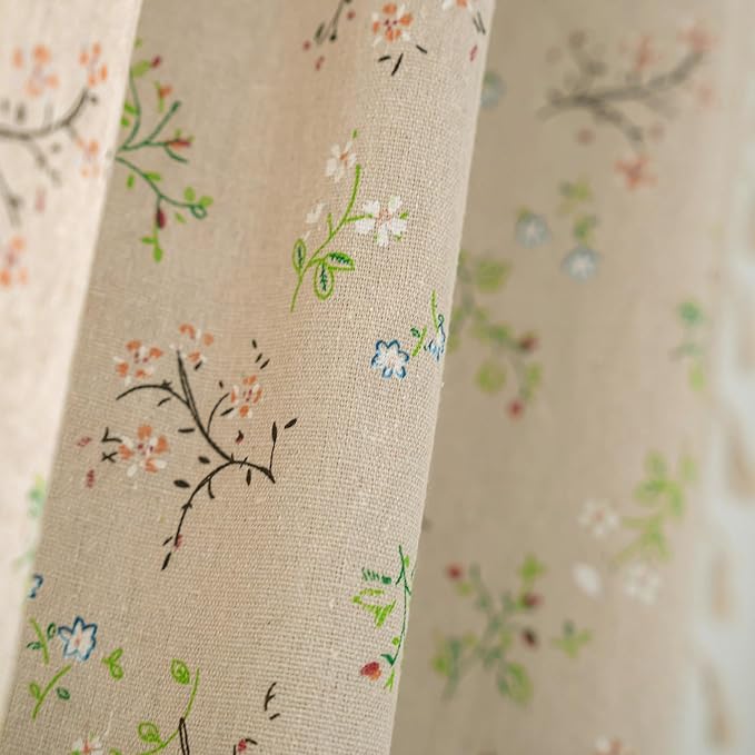 Floral Farmhouse Curtains Closet Semi-Blackout Living Room Drapes 63 Inch - Image 4