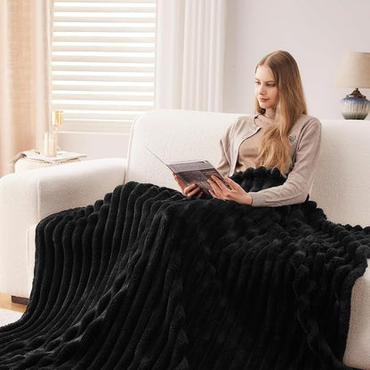 NEWCOSPLAY Super Soft Throw Blanket Black Premium Silky Flannel Fleece 3D - Image 4